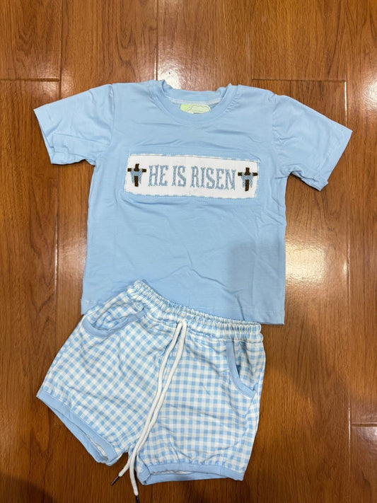 He Is Risen Boy Short Set