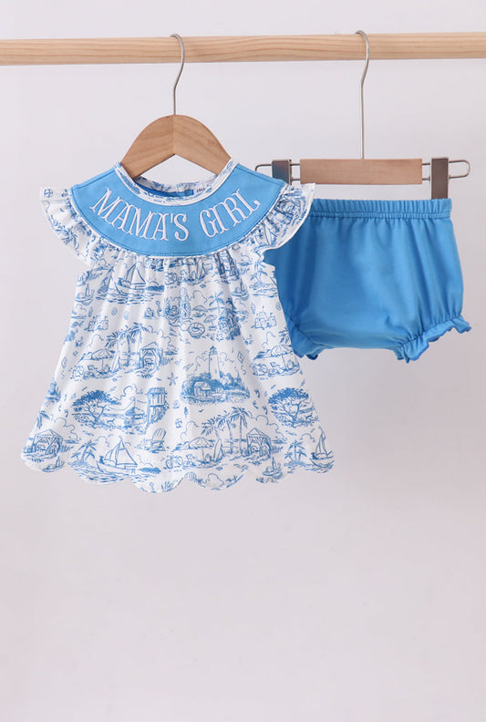 Mamas Girl Beach Theme Bloomer Set