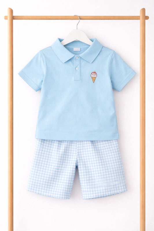 Ice Cream Boy Short Set