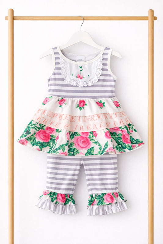 Floral Pants Girl Set